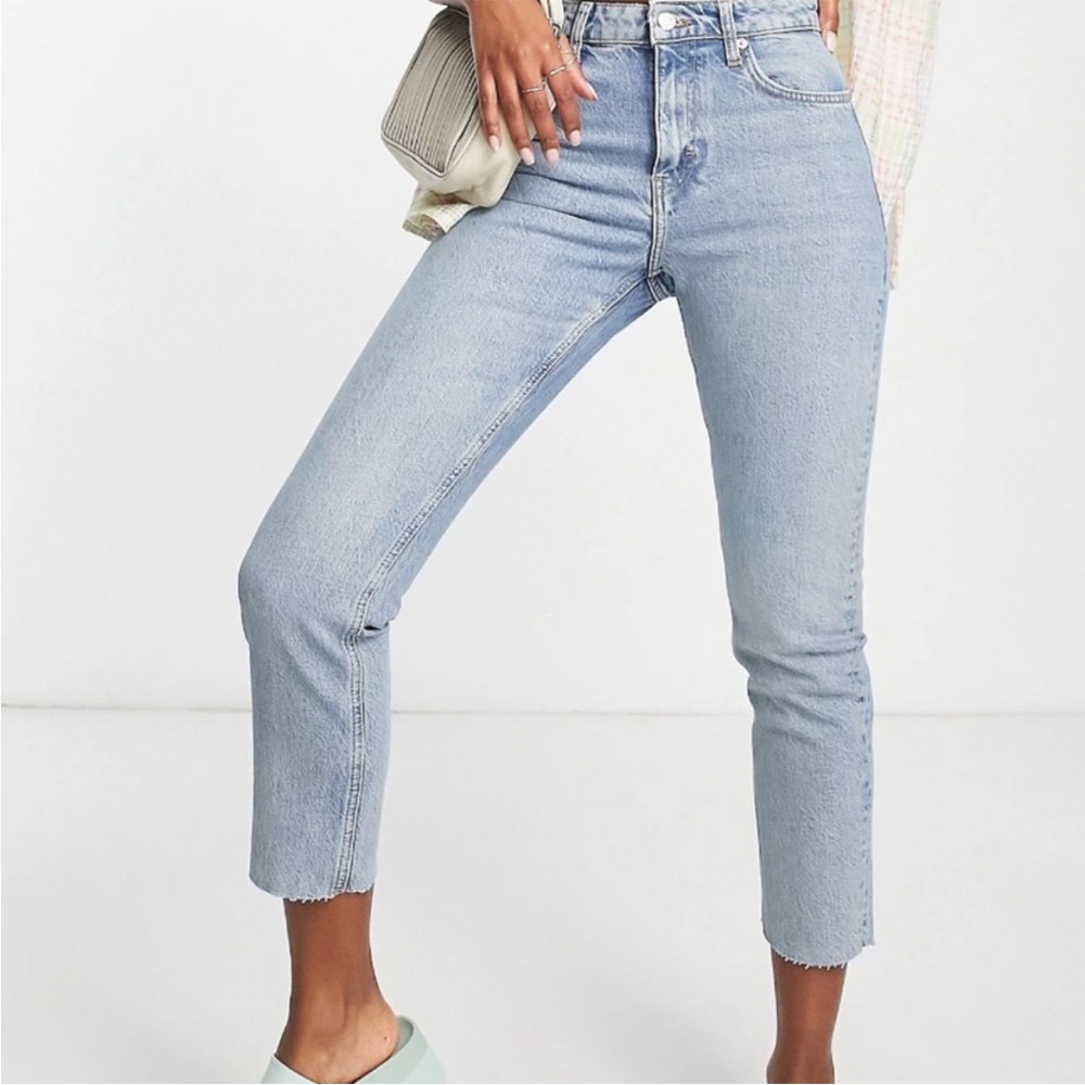 Topshop‎ straight leg light wash jeans 26